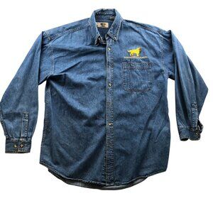 Vintage iD Wear Mens Shirt Jean Jacket XL Denim Button Up Shacket Long leeve